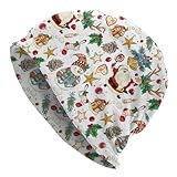 Zminciu Christmas Beanie Skull Hat Chemo Cap Christmas Chemo Hat Slouchy Cap Warm Cancer Headwear Stretch Knitted Hats for Women Men