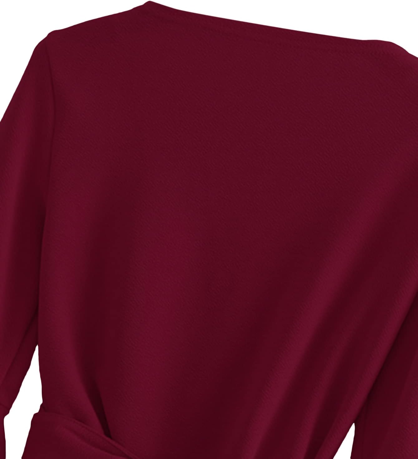 SweatyRocks Women's Long Sleeve V Neck Tie Knot Bandage Wrap Blouse Crop Top - Image 4