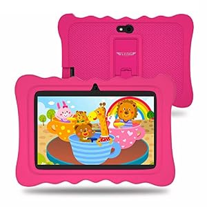 7 inch Kids Tablets Android 9.0 Tablet,2GB RAM 16GB ROM, Kidoz Pre Installed, IPS HD Display, WiFi, Kid-Proof – Pink