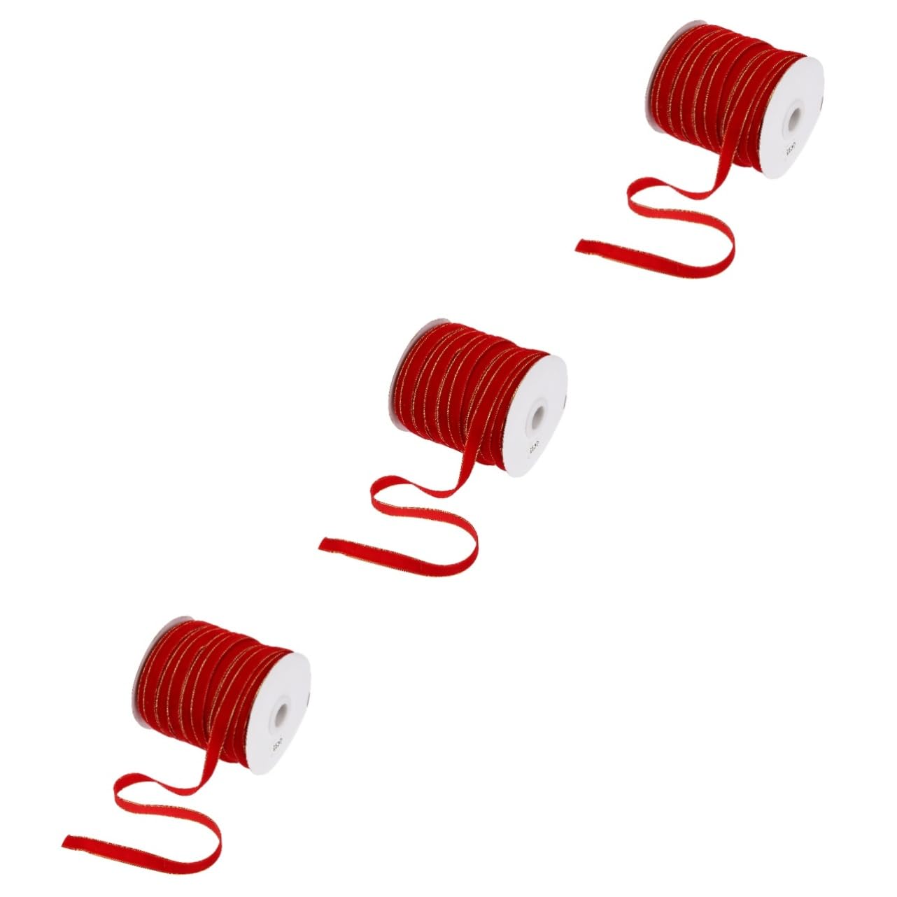SHINEOFI 3rollen Velour Ribbon Für Weihnachtsdeko Yards Rot Für Bastelarbeiten Geschenkverpackungen Und -projekte Für Festliche Anlässe Und Dekorationen