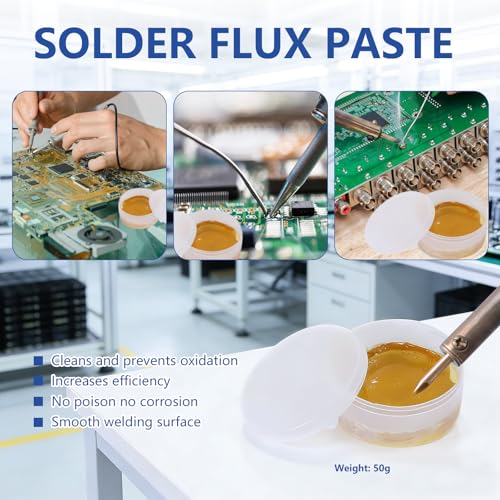 6 Pcs Lead Free Solder Wire with Flux, 0.8mm Soldering Wire with 1 Diagonal Plier and 1 Box Rosin Solder Flux Paste for Electronic Electrical Soldering Components Repair and DIY (6 * 20g) - Image 3