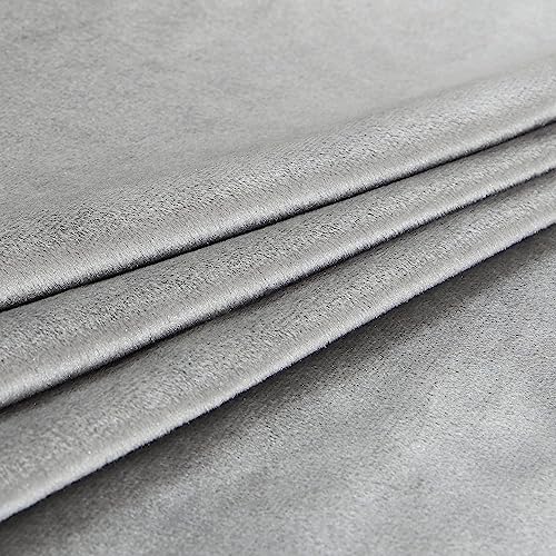 Image of PRIMROSE Light Grey Curtains 90 inch for Living Room,2 Panels Drapes Blackout Rod Pocket Back Tab Window Treatment Room Darkening Thick Decorative Curtains for Bedroom