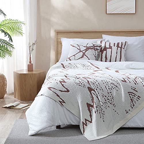 Snuggle Sac Grey Marble Throw Blanket For Couch, Reversible Throw Blanket Warm Cozy Knit Fuzzy Plush Lightweight For Sofa, Bed, Camping, Picnic, 50 X 60 Inch (#3 White) #TOP1