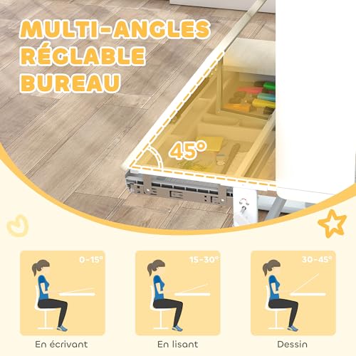 Bureau enfant évolutif plateau inclinable 45° AIYAPLAY