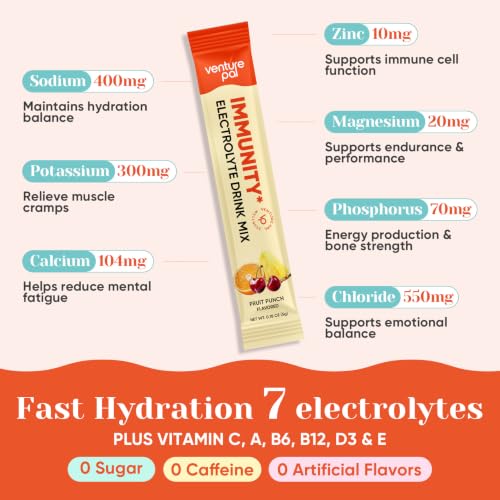 Image of Venture Pal Sugar Free Hydration Packets+Immune-Liquid Daily IV Drink Mix