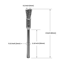Vista 2 de 20 piezas de cepillos de extremo de limpieza de acero Pen 15 (0.197 in) x 18 (0.118 in) Cepillo de alambre de eliminación de pintura de óxido