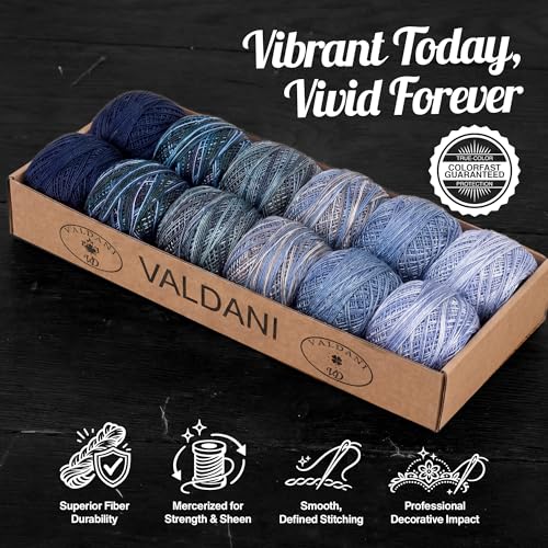 Image of Valdani Pearl Cotton Sz 12 | Two in Blue | 110 Yds /Ball