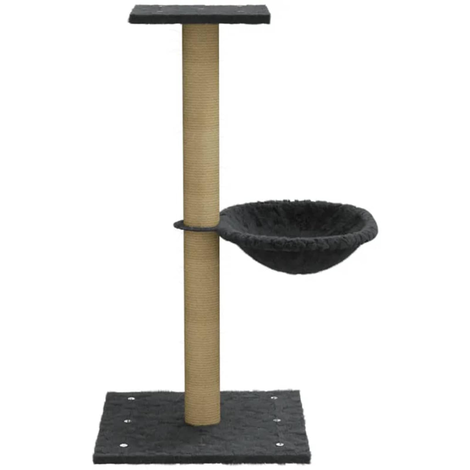 Homgoday Jouet chat arbre griffoir arbre à chat avec poteau griffoir Sisal gris foncé 74 cm