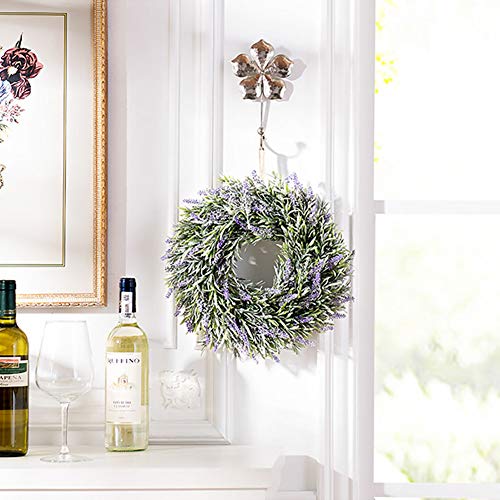 Artificial Lavender Wreath Garland,Purple Silk Flowers Garland Floriation Hanging Pendant background for Front Door, Wall, Home, Wedding Window Decoration- Lavender Purple - Image 6