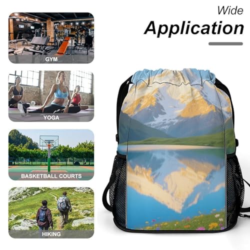Mochila de gimnasio con estampado de paisajes nevados para conectar con la naturaleza 6