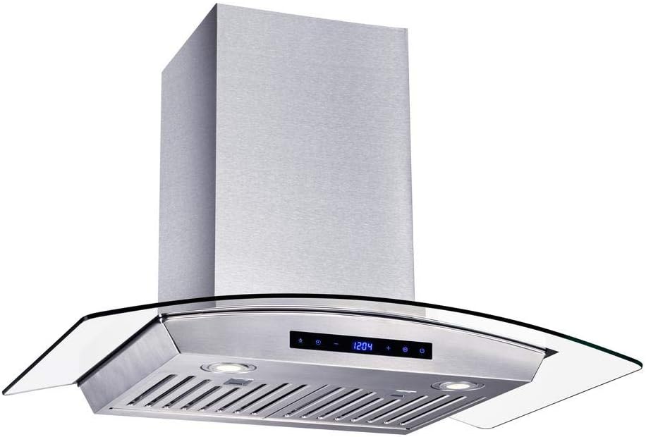 Vissani 30 in. W Convertible Glass Wall Mount Range Hood WG1276