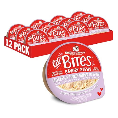 Stella & Chewy's Lil Bites Savory Stews for Small Breeds Chicken & Turkey Dinner in Broth, 2.7 oz Cups (Pack of 12) - image 1