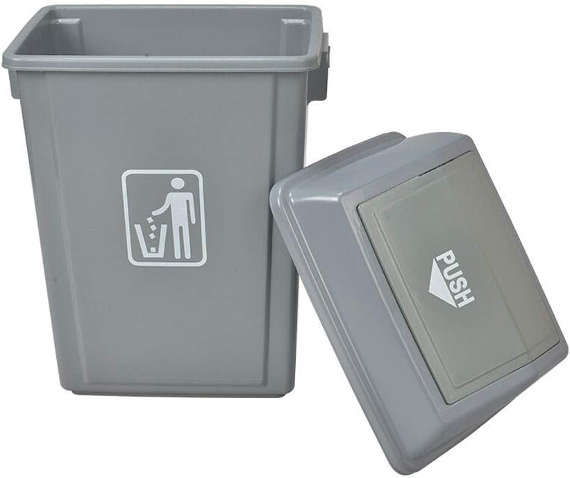 Waste Bins,Rrubbish Bin Trash Can Outdoor Large-Capacity Trash Can Shoppicenter Hotel Community Office Classification Trash Can with Lid Gray Garden Trash Can Kitchen Trash Can/Gray/42L