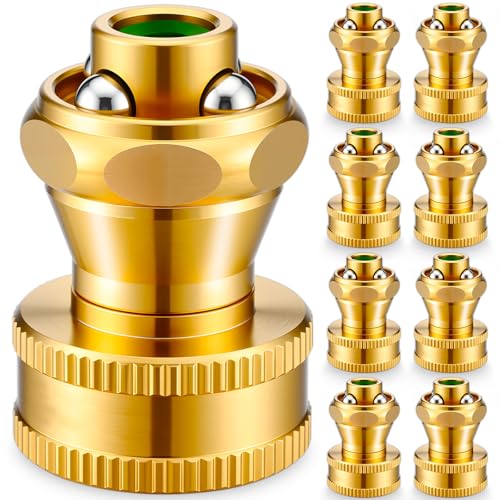 Hotop 9 Pack Big Shot Brass Hose Nozzle Adjustable Twist,3/4 Inch