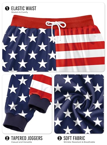 Arvilhill Men's 4th of July Drawstring Pants 1776 Joggers Patriotic American Flag Sweatpants (S-3XL)4
