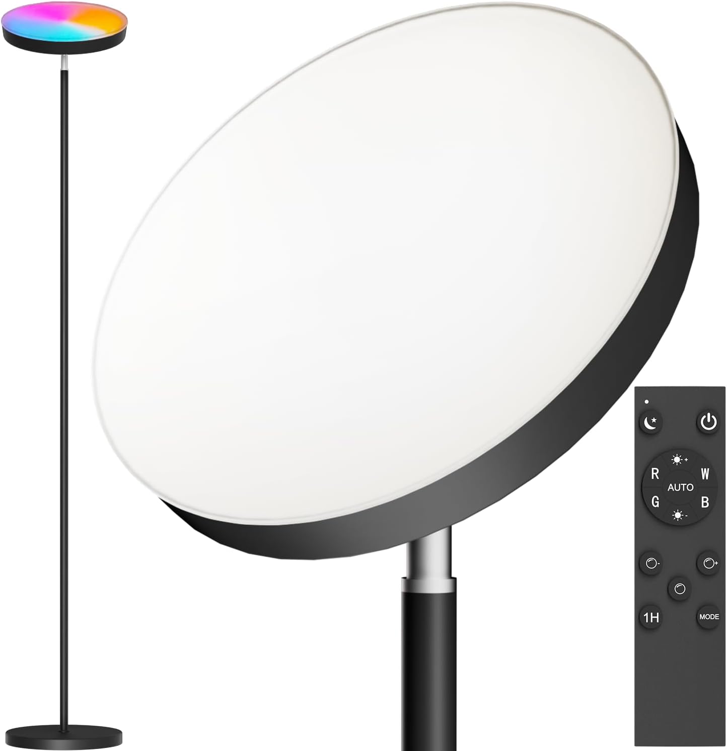 Keepsmile Upward Sky Floor Lamps with Remote,Super Bright 3000LM Torchiere Floor Lamp, Adjustable Color Temperature Standing Lamp,Dimmable LED Tall Lamp for Living Room,Bedroom,Office,RGB for Party