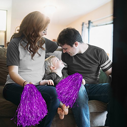 Windy City Novelties 12 Pack Purple Cheerleader Pom Poms | Cheerleading Supplies Team Spirit Team Colors Sporting Events Halloween Supplies Cosplay Party Favors Football Baseball Basketball Games #TOP3