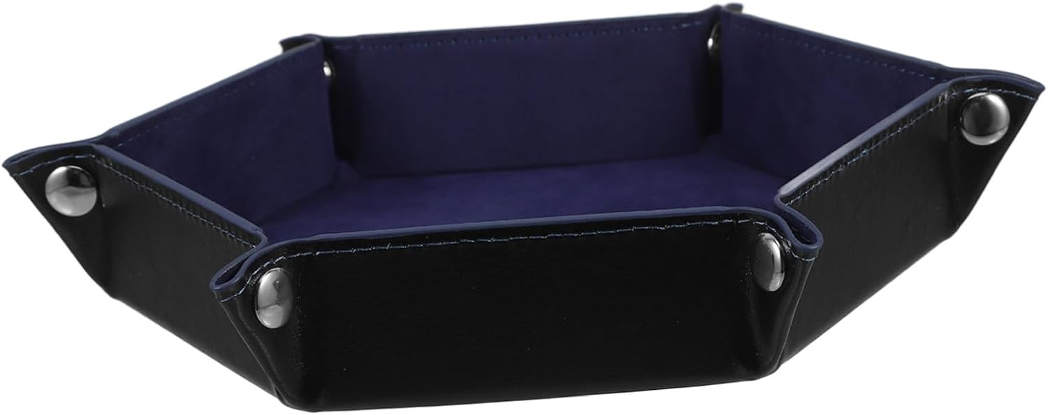 Foldable PU Dice Tray Storage Box with Velvet Lining