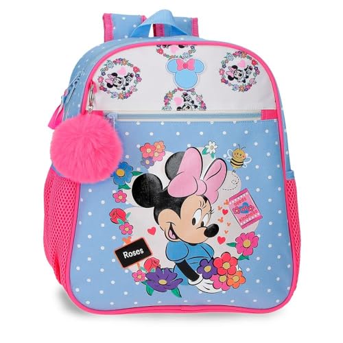 Joumma Disney Minnie Flowers Mochila Casual Azul Claro 27x33x11 cm Poliéster 9,8L