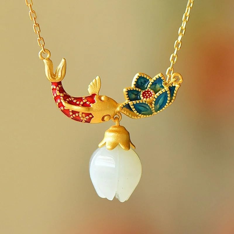 Image of 925 Sterling Silver Lotus Necklace For Women - 14K Gold Filled Lotus Flower Original Pendant Necklaces Lotus Leaf Necklace, Lotus Flower Pendant Necklace, Lotus Flower Necklace