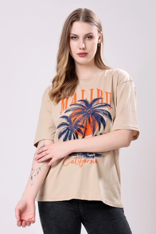 Image of London Hills Women's Cotton Blend Oversized Fit Oversized Tshirt | Oversized Tshirt - Pack of 2