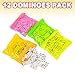 ArtCreativity Domino Game Set - Pack of 12 - Each Domino Set Includes 28 Pieces Per Neon Pink, Yellow, Green and Orange Bags - Great School, Carnival Prizes - Awesome Party Favor - Fun Game for Kids