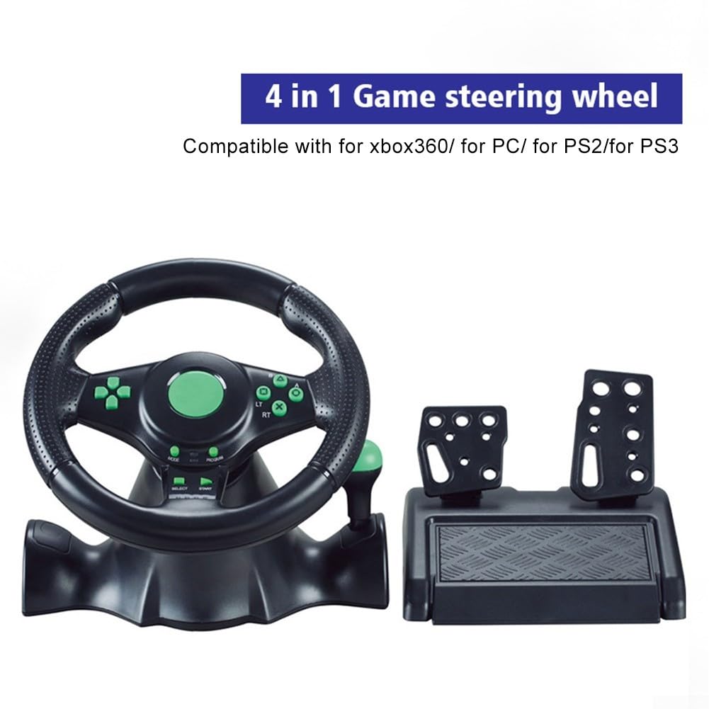 Generico Ruota da Corsa con Pedali e Cambio per Switch/Xbox One/360/PS4/PS2/PC/PS3 Racing Game 7-1 Volante (4 in 1)