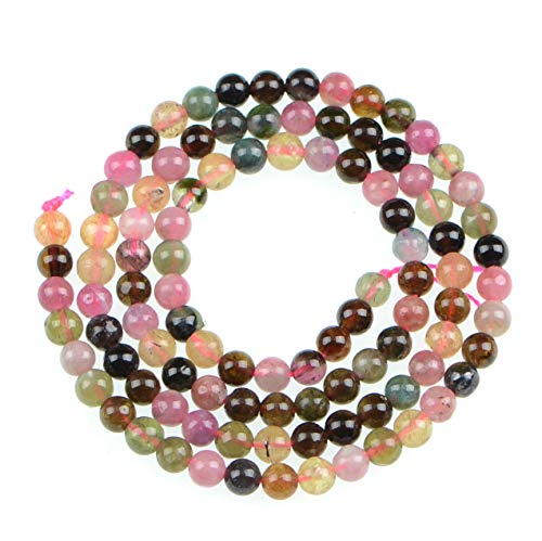 Image of AD Beads Natural Watermelon Tourmaline Round Gemstone Beads for Crafts 15.5'' (4mm)
