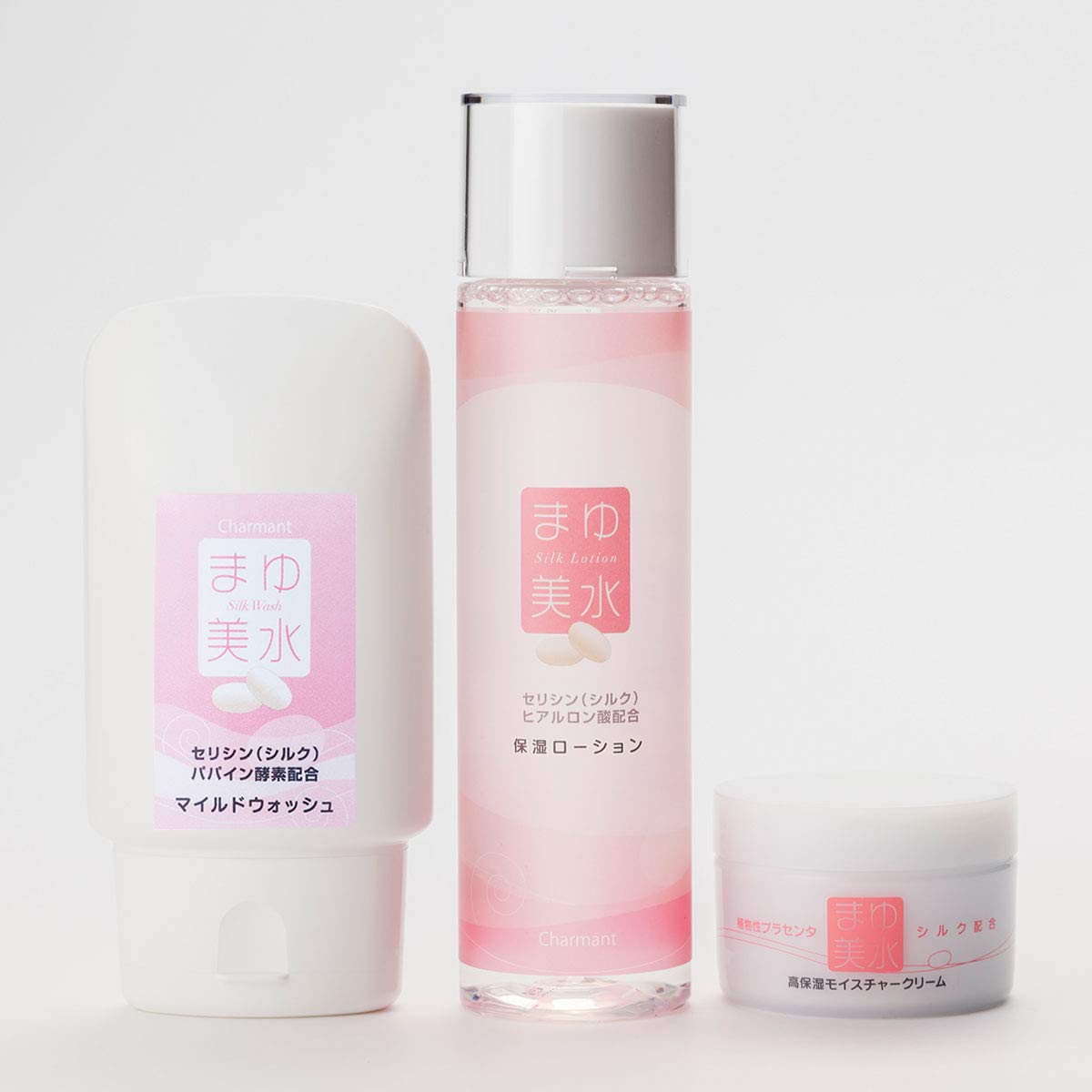 まゆ美水3点セット ローション、マイルドウォッシュ、モイスチャクリーム 有限会社シャルマン 群馬県 化粧水と洗顔フォーム、クリー Amazon.co.jp: まゆ美水3点セット ローション、マイルドウォッシュ