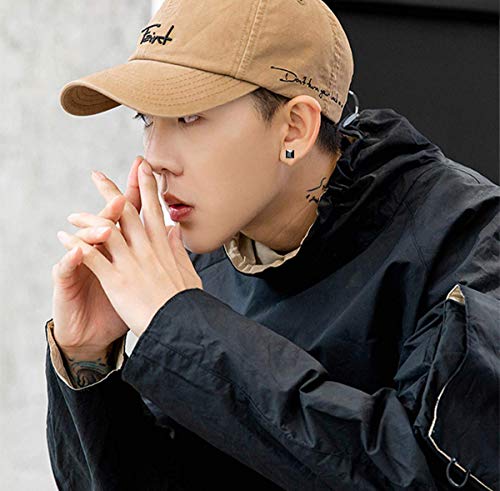 Besteel 2 Pairs Stainless Steel Mens Womens Cz Stud Earrings Pierced Earrings Black 20G 7Mm #TOP3