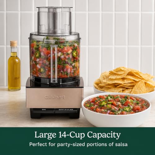 Image of Cuisinart Food Processor 14-Cup Vegetable Chopper for Mincing, Dicing, Shredding, Puree & Kneading Dough, Umber Stainless Steel, DFP-14UMBY