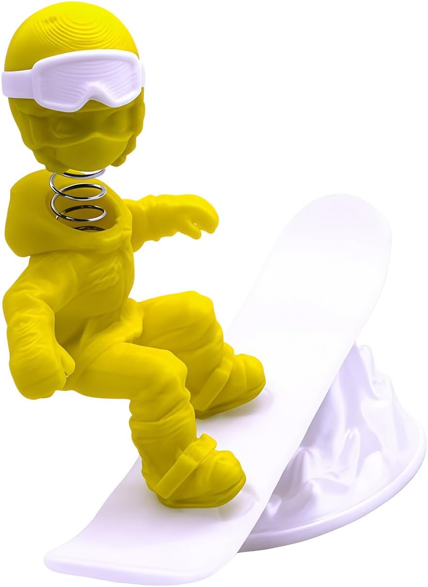 Creative Skiing Snowboarding Figure 3D Printed Rocking Ornament Car Dashboard Decoration and Home Offices Desktop Display Snowboarding Figurine