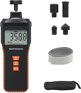 Tachometer Gauge Digital Tachometer Handheld RPM Meter Tool 9.0-99999 RPM Gauge Contact and Non Contact Tachometer for Car Truck Boat Motorcycle Lawn Mower RPM Tachometer Small Engine Tachometer mount