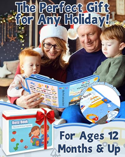 Miniatura 9 de Meafeng Libro Montessori 1 Año Busy Board 24 En 1 De Transporte, Libro Interactivo Sensorial Para Niños 1 2 3 Años, Quiet Book Educativo Con 10 Páginas De Actividades