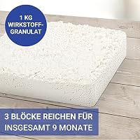WENKO Nachfüllpack Entfeuchter 3x1000g für Luftentfeuchter ohne Strom wiederverwendbar für Raum Keller Auto Granulat Weiß je 16,5x4x11,5 cm Calciumchlorid – Ansicht 4