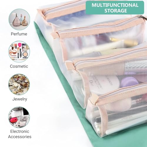 Image of Handcuffs Cosmetic Bag Roll Up Travel Toiletry Makeup Bag with 4 Removable Pouches Toiletries Organizer for Personal Care Make Up Cosmetics Accessories & Brushes