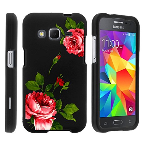 MINITURTLE Compatible with Samsung Galaxy Core Prime case, Prevail LTE Cover [Snap Shell] 2 Piece Hard Plastic Case Affectionate Flowers
