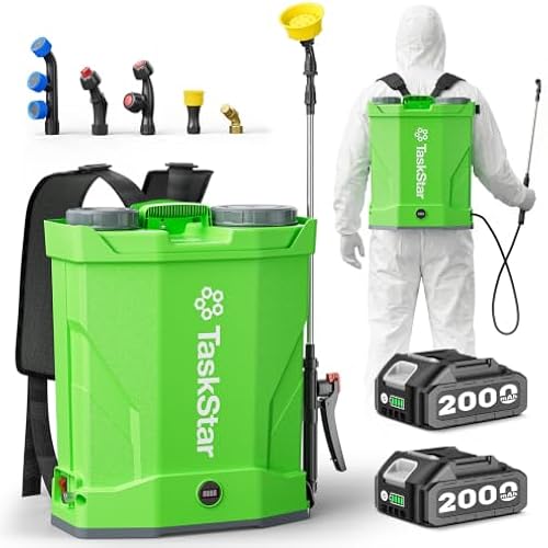 Taskstar Battery Powered Backpack Sprayer 4.2 Gallon for Lawn & Yard