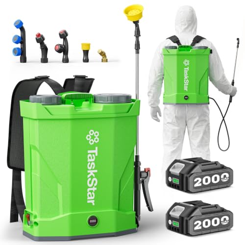 Taskstar Battery Powered Backpack Sprayer 4.2 Gallon for Lawn & Yard