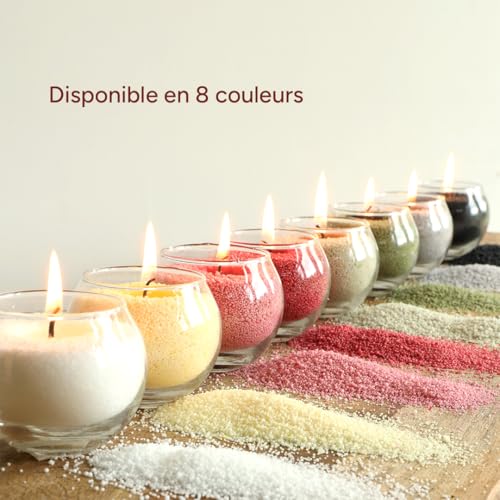 comforder Sable pour Bougies 400 g + 4 Mèches, Kit Bougie DIY, Rouge – vue 8