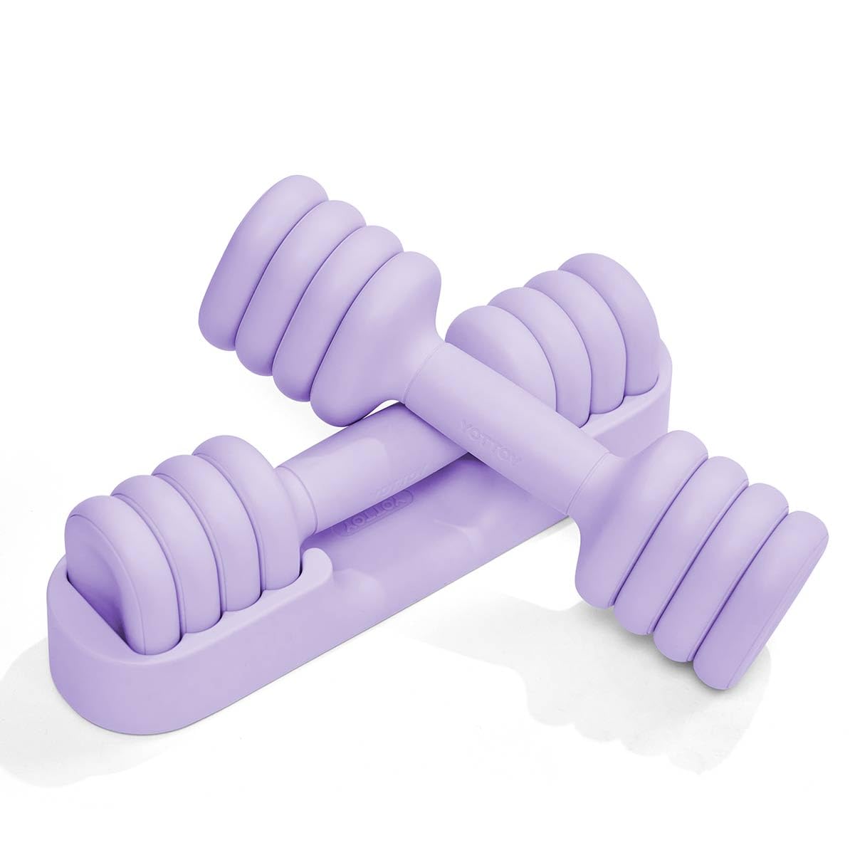 YOTTOY Adjustable Dumbbell Set of 2, 4-in-1 Hand Weights for Women at Home, Compact Free Weights Dumbbells Set with Soft Grip and Base, 2-5 lbs Each for Home Gym