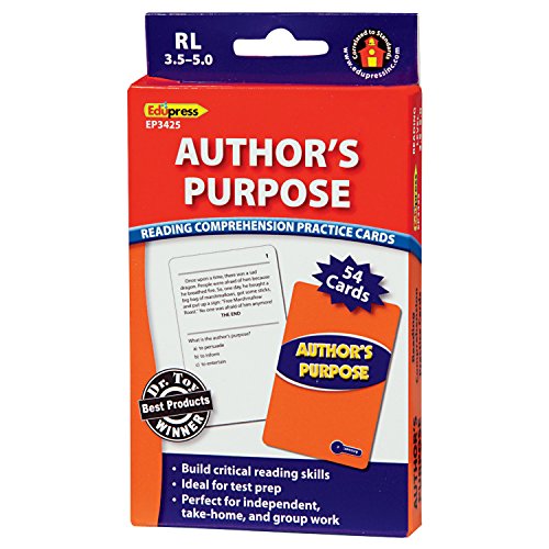 Edupress Reading Comprehension Practice Cards, Author's Purpose, Blue Level (EP63425)