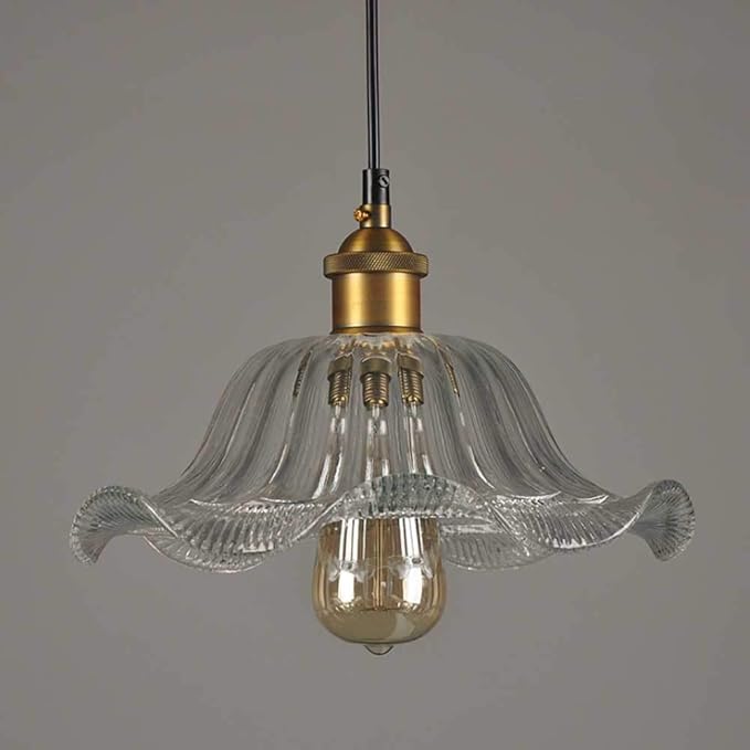 OZZKI Hanglamp Loft Industriële Stijl Hangende Kroonluchter Lamp Retro Vintage Edison Plafond Hanglamp E27 Single-head Europese Kristallen Glazen Hanglamp Woonkamer Eetkamer Bar Plafondlamp Lampenkap photo 2