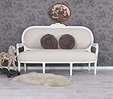 kanapee sofa anderes wort Material: Holz handgearbeitet Gigantisches Rokoko Sofa, Diwan, Kanapee, Ottomane, Liege - Madame Pompadour - mit königlichem Ambiente im Rokoko-Stil in Weiß - Palazzo Exclusive