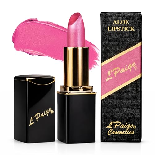 L’Paige Designer Lipstick – Frosted Amethyst Sheen in Cool Berry Pink, with Aloe Vera-Based, Long-Lasting, Moisturizing Formula for Smooth, Soft, Hydrated Lips – Ideal for All-Day Wear, Shade L53