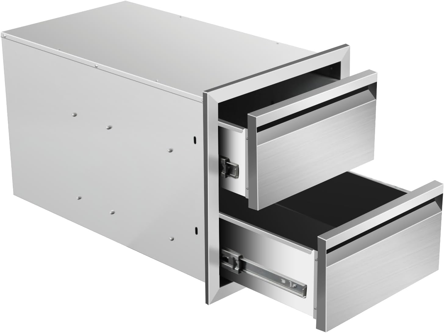 Outdoor Kitchen Drawers 18"Wx23"Hx23"D Flush Mount Access 3-Drawer BBQ Stainless Steel Drawers for Outdoor Kitchen Island or Grill Station