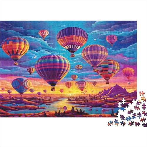 Puzzle montgolfière 1000 pièces bois anti-stress pour adulte