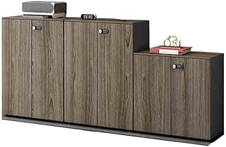 YQINQIN83B Archivadores de gabinete bajo de Oficina marrón, Organizador de Datos de Madera, Tres Combinaciones