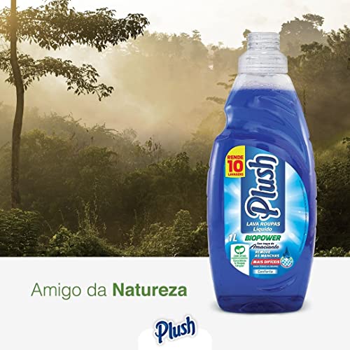 Lava Roupas e Tecido Líquido, Biopower Conforto, Plush, 1 litro, Azul