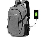  Doingbag Laptop-Rucksack, Business-Look, leicht, wasserfest, zum Wandern, Camping, Outdoor, grau